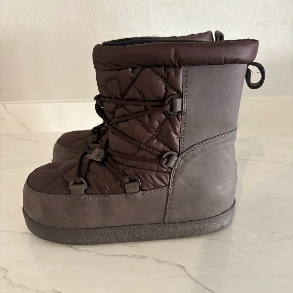 Ugg Noeme Snow‎ Winter Kid Boots Sz 3 Brown